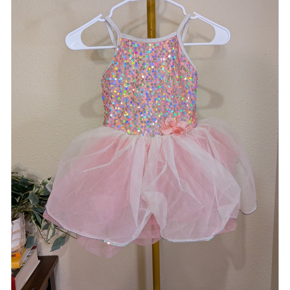 Curtain Call Pink Iridescent Sequin Tulle Ballet Tutu Costume CME Ballerina